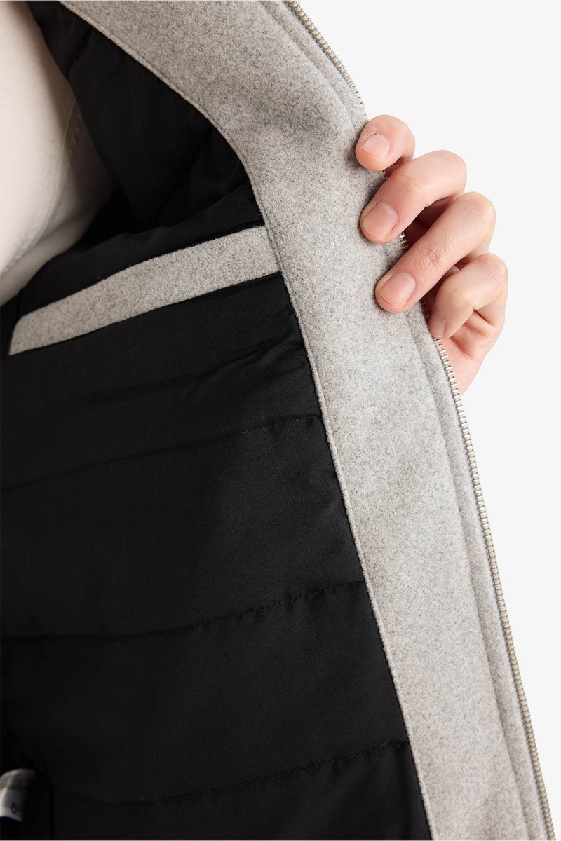 DeFacto Grey Man Shirt Collar Jacket Casual - Image 5